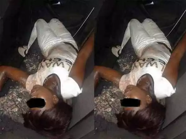 Shameful! Lady Reportedly Swims in Her Own Vomit After Getting Drunk at a Night Club in Owerri (Graphic Photo)